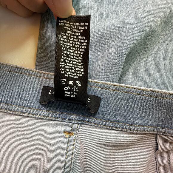 Lafayette 148 NY Clarke Blue Ombre Wide Leg High Rise Jeans Size 6 - Picture 4 of 14